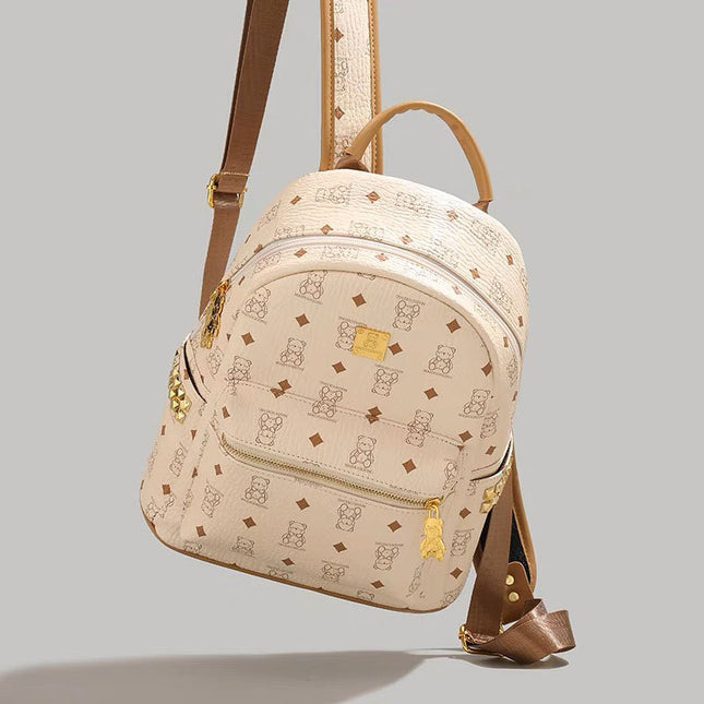 [2025 New Model] Cute Bear Backpack for Women, Large Capacity Commuter Bag, Student Backpack, Trendy Bag