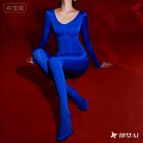 Royal blue-silky glossy jumpsuit / Open - 37.5-80kg