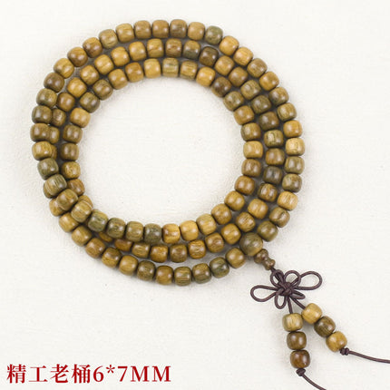 Natural Green Sandalwood 108 Beads Sandalwood Multi-Circle Men's and Women's Bracelets Wooden Toy Bracelets and Rosary Beads