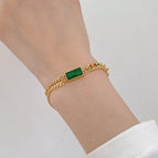 Green Diamond Bracelet Gold