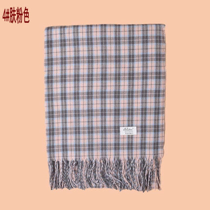 Autumn and Winter New Small Square All-match Tassel Cashmere Scarf Thickened Warm Shawl Cold-proof Unisex
