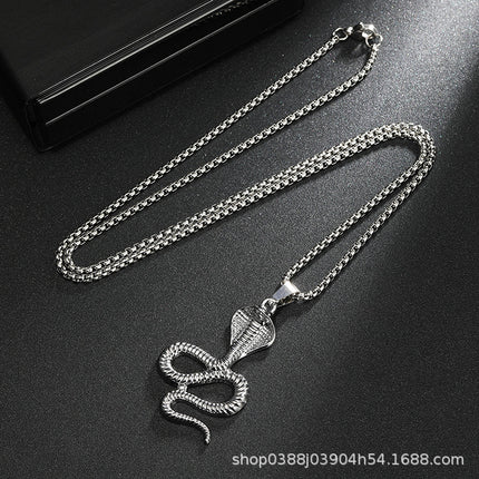 Cross-Border Jewelry New Model Cobra Necklace Punk Metal Animal 2026 New Year of the Snake Zodiac Pendant Necklace
