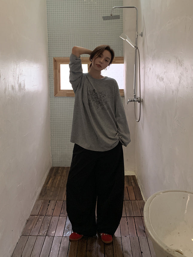 Sixi Functional Balloon Pants Light Oxygen Stereo Silhouette Casual Pants Women's Loose Curved Black Cargo Pants
