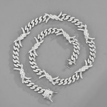 Thorn Spiny Flame Cuban Chain Cross-Border Hip-Hop Trendy Men's Cuban Chain Necklace Dropshipping