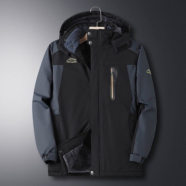Men's fleece-lined Thickened Winter Men's Warm Cotton-padded Jacket Dad's Winter Coat Windproof Cold-resistant Cotton-padded Jacket for Men