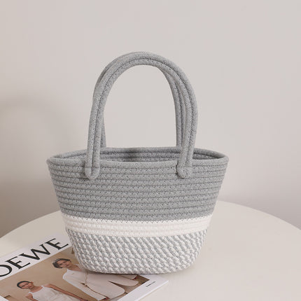 Cotton Woven Straw Bag / Sac Tressé Coton Paille