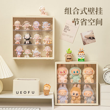 Labubu Display Box Wall Hanging Labubu Vinyl Doll Storage Box Cotton Doll Plush Toy Transparent Doll Cabinet
