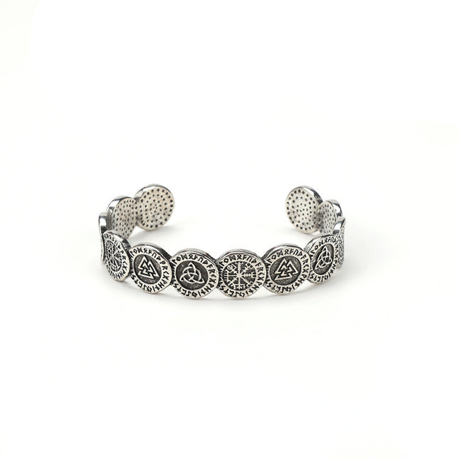 Hot-selling Nordic Viking Odin Bracelet Men's Retro Aegis Rune Norwegian Style Jewelry Bracelet Wholesale