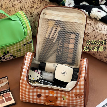Cute Satchel Cosmetic Bag for Women, Satchel Large Capacity 2025 New Partition Cosmetics Bag, Travel Toiletry Bag