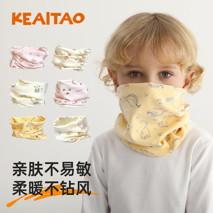 Loveable Amoy Children's Scarf Autumn and Winter Pure Cotton Class A Baby Cartoon Baby's Head Windproof Warm Neck Sleeve