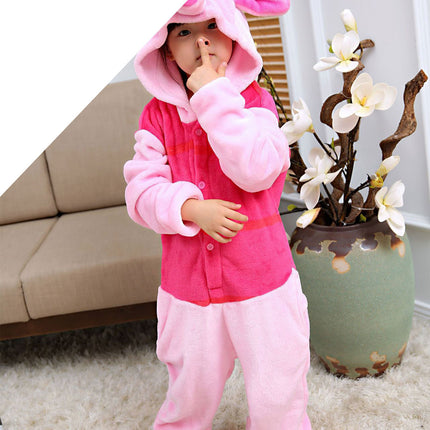 2025 New Cartoon One-Piece Animal Pajamas for Children, Thickeneded Flannel New Performance Clothes, Exclusively for Cross-Border Supply