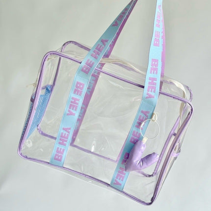 Ins Same Style Jelly Bag Women's Large Transparent Makeup PVC Wash Waterproof Swimming Storage Handbag Beach Bag