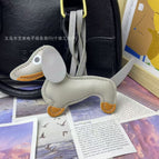 Gray dachshund pendant