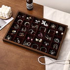 Walnut interior wine red 30 grid plate