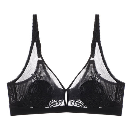 2181# Crystal Cup Lightweight Comfortable Breathable Push-up Bra Sexy Lace Anti-bump No Steel Ring Large Size Underwear