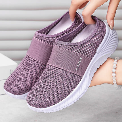 Women's Summer Casual Shoes, Breathable and Non-Stuffy, Mesh Shoes, Slip-On Half-Slippers, Soft Soles That Don'T Tire Your Feet, Lazy Shoes