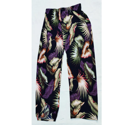 Cross-border Fashion Ink Butterfly National Style Casual Pants Women's New Chinese Style Loose Wide Leg Loose Summer New Ankle-length Pants