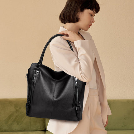 2024 New Women's Bag European and American Big Bag Foreign Trade Portable Tote Bag Soft Leather Large Capacity Shoulder Crossbody Women's Bag
