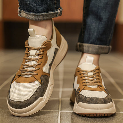 Men's Shoes Sports Shoes 2025 New Summer Breathable Boys Mesh Shoes Youth Fashion Casual Dad Sneakers