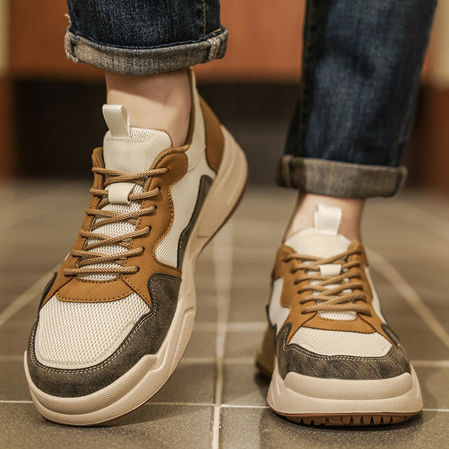 Men's Shoes Sports Shoes 2025 New Summer Breathable Boys Mesh Shoes Youth Fashion Casual Dad Sneakers