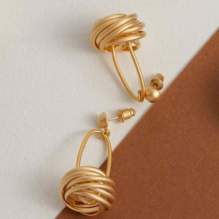 Superior Sense Matte 925 Silver Needle Basket Earrings Distinctive Creative Design Earrings Niche Temperament Superior Sense Earrings