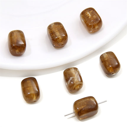 Acrylic Imitation Amber Stone Irregular Round Beads Loose Beads DIY Handmade Beaded Necklace Bracelet Material Accessories Wholesale