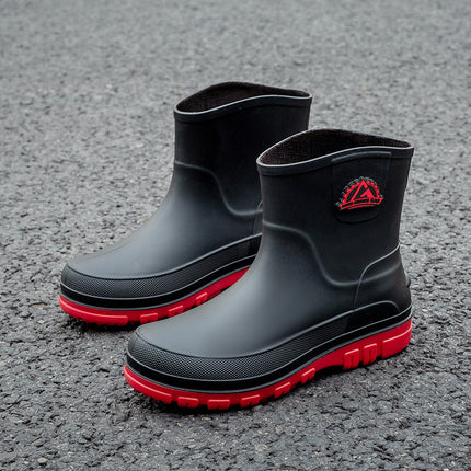 Cross-border Korean fashion non-slip rain boots waterproof kitchen shoes fishing car wash men's rain boots tube