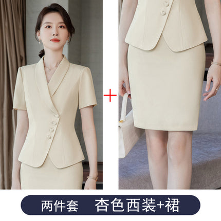 Suit suit Women's Summer Short-sleeved Tooling Professional Temperament Hotel Front Desk Manager Jewelry Shop Beautician Work Clothes