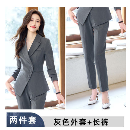 Professional suit suit women's spring and autumn new fashion commuter workplace formal suit hotel front desk manager work clothes