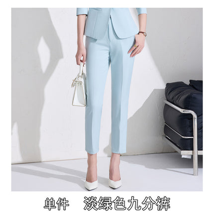 Business attire women's pants suit 2025 spring and summer workplace formal attire interview tooling seven-sleeve suit jacket ol overalls
