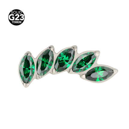 F-136 titanium alloy multicolor stitching zircon horse eye five zirconium earnail lip nail ear bone nail piercing jewelry wholesale