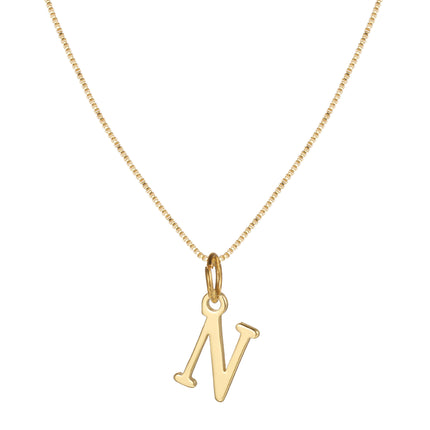 Cross-border Amazon Hot Sale Simple Stainless Steel Letter Pendant Necklace Women Alloy Box Chain 26 Letter Clavicle Chain