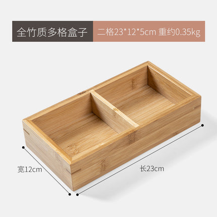 Desktop Dust-proof Tea Bag Storage Box Bamboo Cultural Play Jewelry Storage Box Medicine Sub-packing Box Jiugongge Storage Box