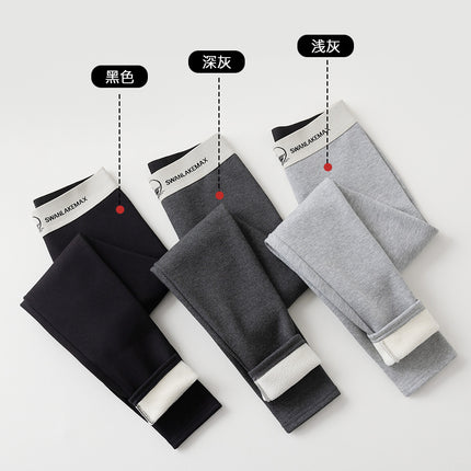 Autumn and Winter New Women's Leggings Swan Waist fleece-lined Thickened Tight Pants Warm Threaded Pants Pencil Leggings