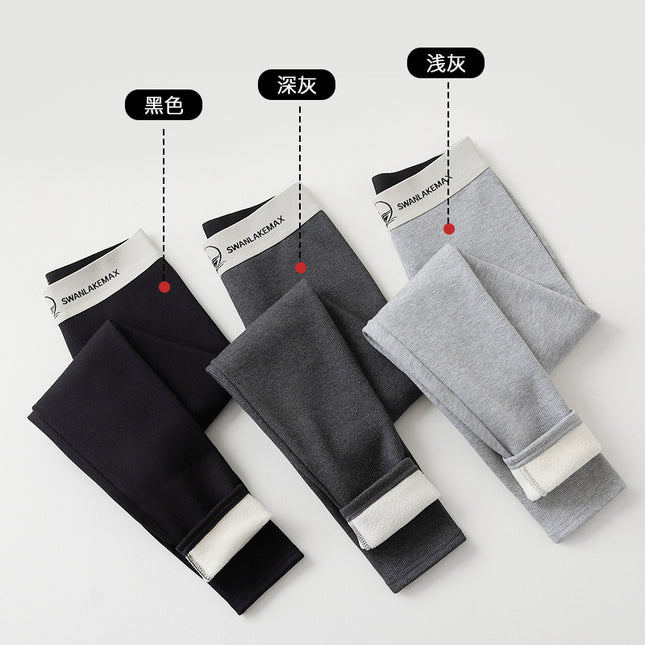 Autumn and Winter New Women's Leggings Swan Waist fleece-lined Thickened Tight Pants Warm Threaded Pants Pencil Leggings