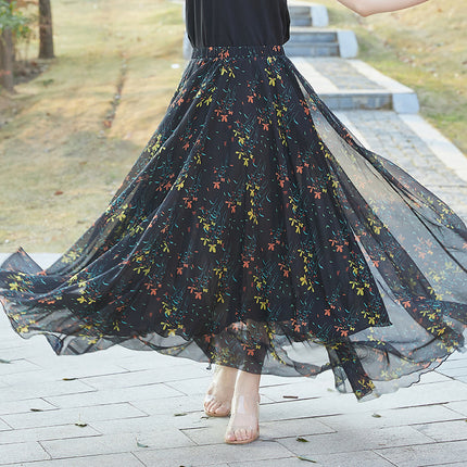 European and American Printed Skirt for Women Amazon 2025 Summer New Casual Seaside Vacation Long Skirt Skirt