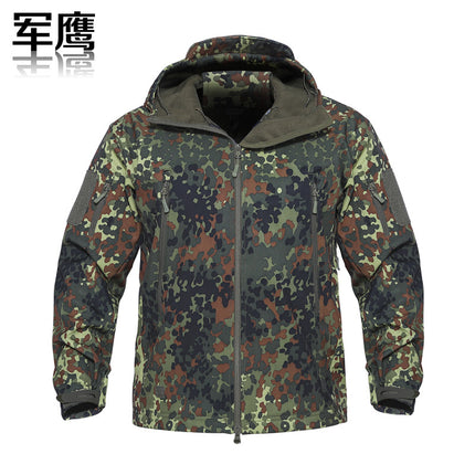2026 Cross-Border Military Eagle Shark Skin Soft Shell Tactical Camouflage Jacket Men's Warm Breathable Wear-Resistant Military Fan Waterproof Jacket