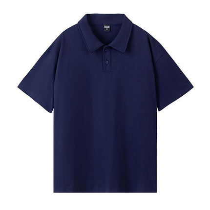 260 grams of heavy 32 double yarn cotton fashion lapel short sleeve POLO shirt men's and women's street trend can be customized