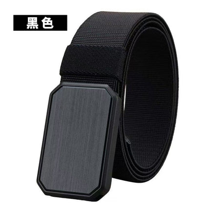 Cross-Border Hot-Selling Spring and Autumn Tactical Magnetic Buckle Canvas Elastic Belt Outdoor Casual Military Training Belt Versatile for Young People