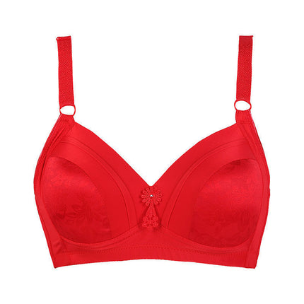 Factory direct supply plus size underwear thin no steel ring underwear comfortable gathered breathable bra middle-aged and elderly mother bra
