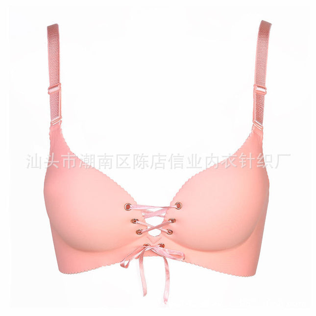 Pull B one-piece seamless no steel ring smooth red life year underwear gathered adjustment bra thin direct sales