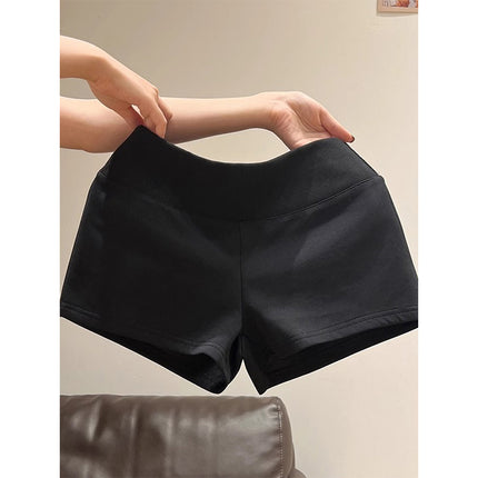 Black American Hot Girl Sports Shorts Women's Summer 2025 New Outerwear High Waist Hip Covering Women's Group Hot Pants Leggings