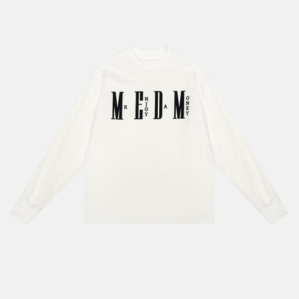MED fashion brand long-sleeved T-shirt men's and women's loose fashion T-shirt basic simple printed cotton couple's autumn top