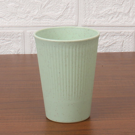 Striped Cup 8 Boxed Wheat Straw Household Water Cup Drop-resistant Handicap Cup Brush Cup Restaurant Juice Cup