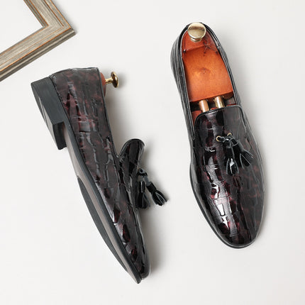Leather Shoes for Men, Lazy Shoes, Bean Style, Patent Leather, Bright Leather, Soft Leather, High-End