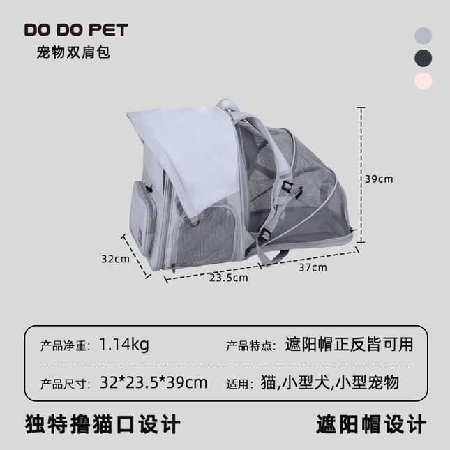 Breathable Mesh Pet Carrier Bag Expandable Cat Dog Backpack / Sac Transport Animal Respirant Extensible Chat Chien