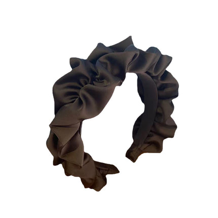 Factory direct new pleated large intestine hairband high cranial top silk fashion wide headband Korean hair accessories Internet red headdress