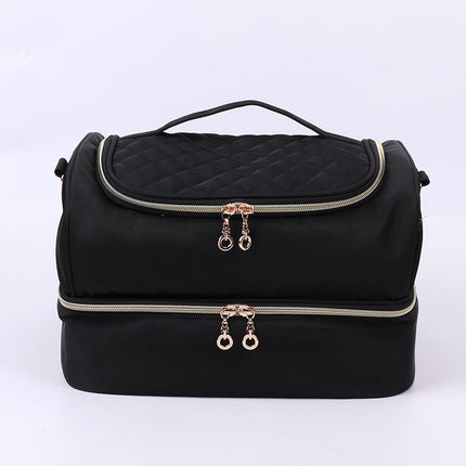 Cross-Border Amazon Cosmetic Bag Portable Storage Bag Double-Layer Lipstick Storage Bag Nail Polish Tool Storage Handbag