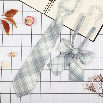 Japanese Plaid JK Tie Tie Set Women's College Style Graduation Photo Free Accessories Korean Style Bow Mariners Suit