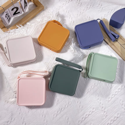New Fashion Square Silicone Coin Purse Large Capacity Earphone Key Coin Storage Bag Travel Portable Cosmetic Bag